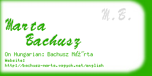 marta bachusz business card